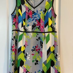 Nine West multicolored dress with black trim size 16